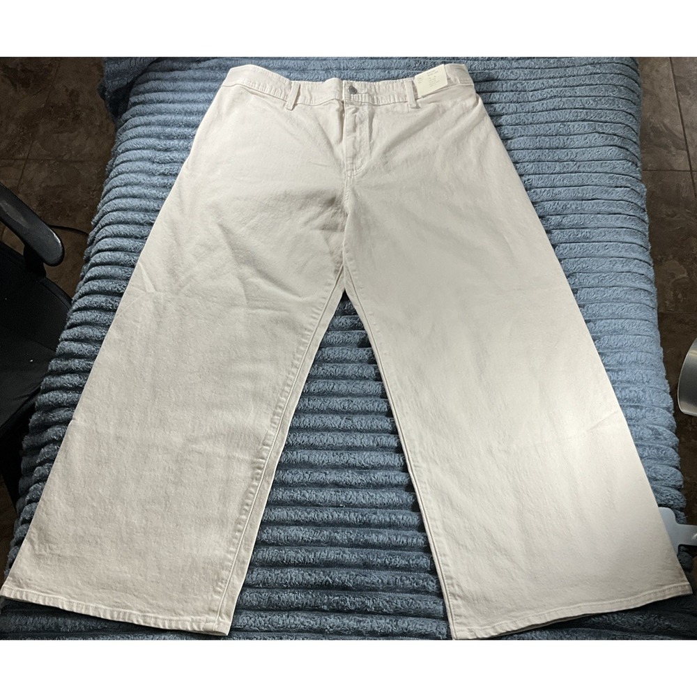 Universal Thread Sailor Wide Leg High Rise Relaxed Cream Denim Jeans Women 16R